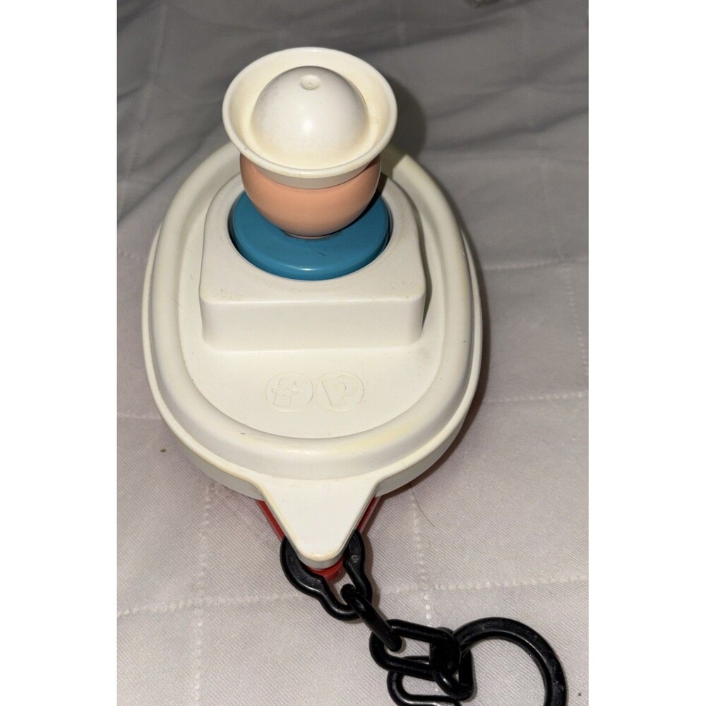 Vintage Fisher Price 1978 Tug Boat Bath Toy 1974 Sailor  Blue Body made in USA - Picture 4 of 8